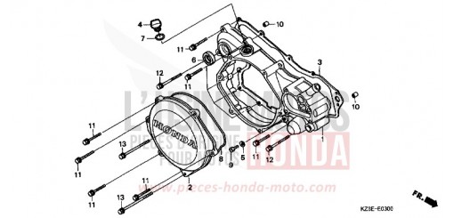 RIGHT CRANKCASE COVER CR250R1 de 2001